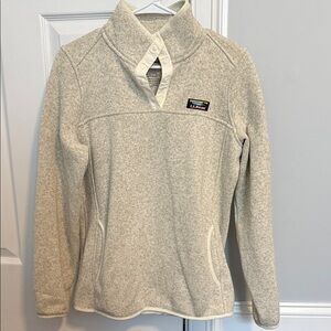 L.L. Bean Beige High-Collar Fleece